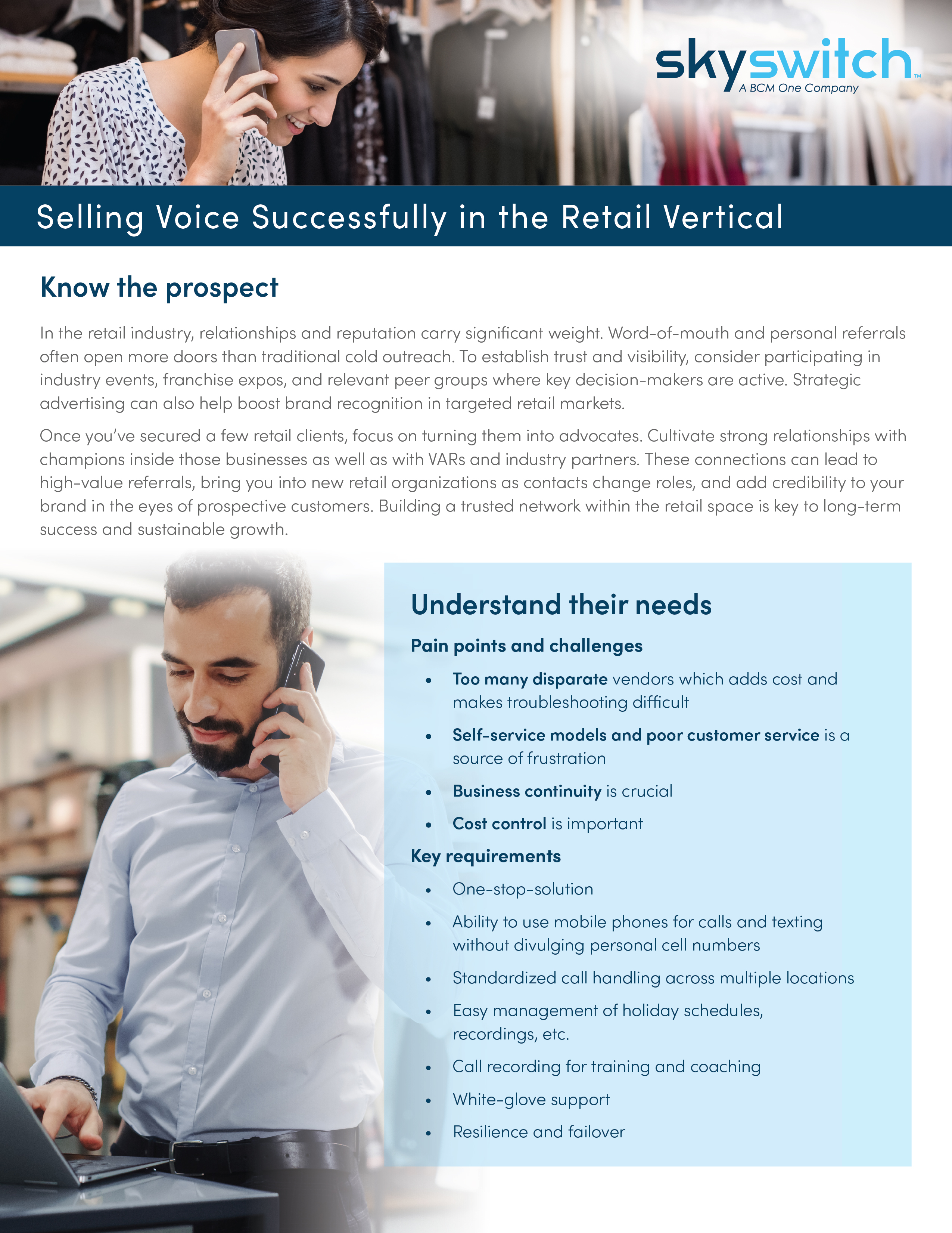 SkySwitch Retail Vertical Battle Card